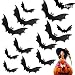 Gorshine 12 sztuk halloweenowych dekoracji nietoperzów, które można zawiesić wewnątrz i na zewnątrz, nadaje się do drzew, sufitów i wysokich wysokości, straszne naklejki ścienne do dekoracji okien domowych