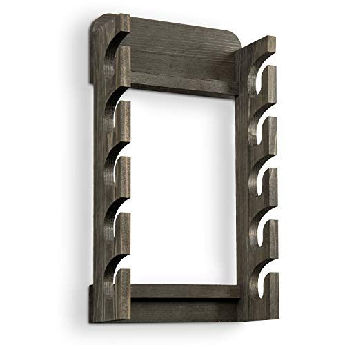 Mygift Rustic Gray Wood Hanging Hat Rack, Wall Mounted Baseball Cap Fedora Holder With 10-Hooks #TOP4