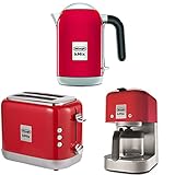 【セット買い】デロンギ(DeLonghi) 電気ケトル スパイシーレッド ZJX650J-RD & ケーミックス ポップアップトースター 10枚~5枚切食パン対応 スパイシーレッド kMix TCX752J-RD & ケーミックス ドリップコーヒーメーカー 1~6杯 スパイシーレッド kMix COX750J-RD