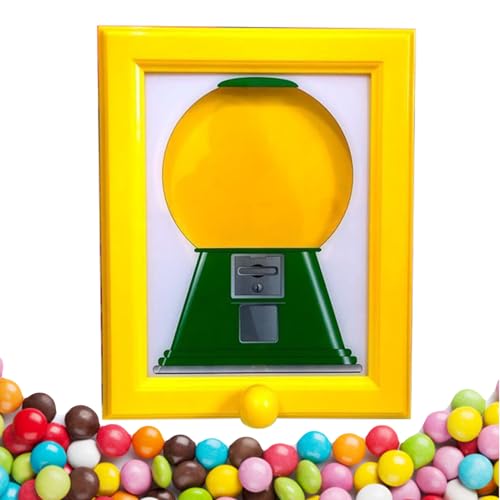 Handy C-andy Frame, Picture Frame Sweet Dispenser for Kids, Wall Mount Automatic Gumball Machine, Cute Hanging Candy Dispenser Home Decor for Candies Nuts Dog Cat Treats Holiday Presents