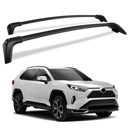 Ewlsac Roof Rack Cross Bars For Toyota Rav4 2019-2022 Roof Rack Luggage Cargo Carrier Rails Anti-Theft Lock Mechanism Black Aluminum Luggage Rack Crossbar #TOP5