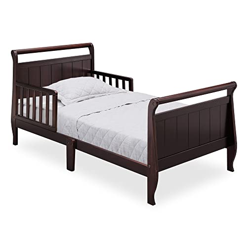 Image of Delta Children Wood Sleigh Toddler Bed, Dark Chocolate