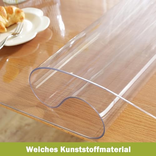 Nappe transparente 1.5mm 80x160 cm protection table rectangulaire - 4