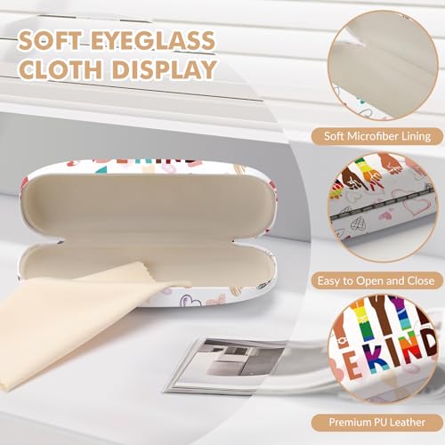 Image of Glasses Case Hard Shell,Portable Protective Eyeglasses Case, Eyeglass Holder Box with Cleaning Cloth,for Women Men