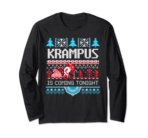 Krampus Night Ugly Christmas Sweater Krampusnacht Holiday Pj Manga Larga