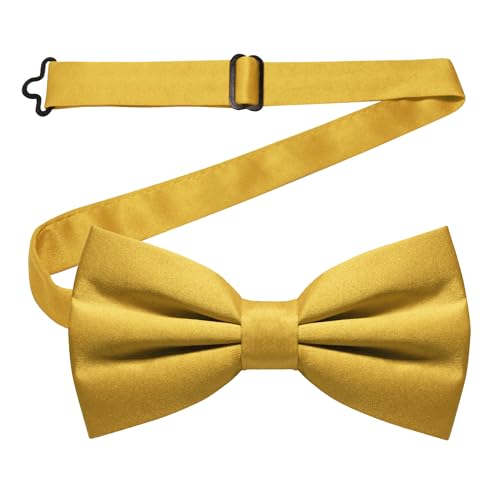 Image of JEMYGINS Solid Color Pre-tied Bow Tie Adjustable Bowtie for Men