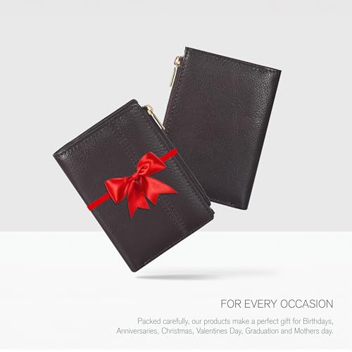 Image of Oak Leathers Wallet For Women Full Grain Leather - Small RFID Coin Purse Credit Card & ID Holder for Ladies,Bifold Wallets for Teenager | Small
