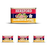Hereford - Jambon de porc 190g - 100% viande origine France - aide culinaire (Lot de 4)...