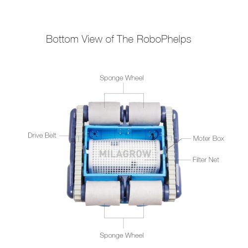 Image of MILAGROW RoboPhelps 25 Professional Swimming Pool Cleaning Robot, Suitable for Upto 50 Meter Pool Length, Cleans Upto 2100 Sq Ft in 2 Hours, Filters 18000 Liters /Hour, 2 Powerful Motors