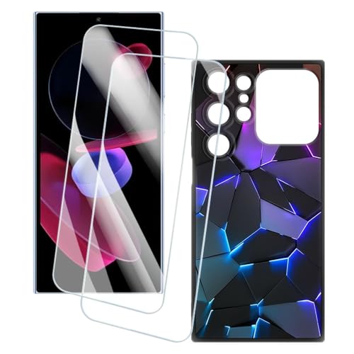 OAGELIM 2�Z�b�g �X�N���[���v���e�N�^�[ + �P�[�X Oukitel C62 Pro (6.88 �C���`) �Ƃ̌݊������� �A�[�e�B�X�e�B�b�N�J�X�^���v�����g�J�o�[�Ƌ����K���X�t�B���� �X�N���b�`�h�~ (�􂯖�)