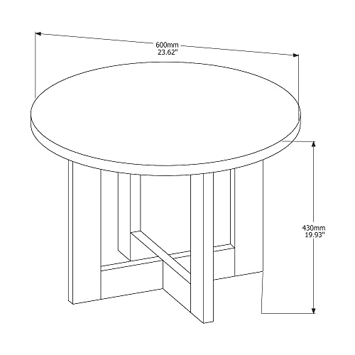 Conjunto Mesa de Centro e Lateral Redonda para Sala - Perola/Nature - Maite - TuttiCasa