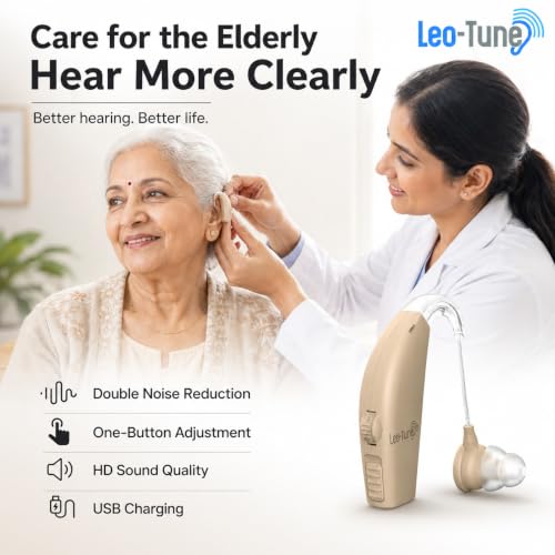 Image of LEO-TUNE 310 Hearing Aid Machine for Old Age (1 Units) | Noise Cancellation | Ear Machine |Suitable for Left or Right Ear | Volume Control | Easy to Use | Top Brand | Trusted by 5000+ Users | With Warranty (Single Ear)