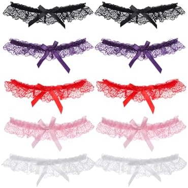 10 Pcs Bridal Lace Garter for Women, Wedding Leg Garters for Thigh
