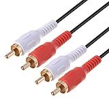 RCA Cable,GREATLINK 2RCA Male to 2RCA Stereo Audio Cable Gold-Plated Compatible with Speaker, AMP, Turntable, Receiver, Home Theater, Subwoofer (6FT)