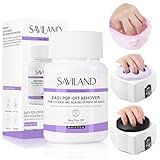 SAVILAND Plant-Based Nail Polish Remover Kit: 6.76 fl.oz Non Acetone Fingernail Polish Remover Shea Butter Nail Remover with Castor Oil VE Cuticle Oil & Nail Removal Tools for All Nail Polish Types