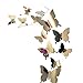 Produktbild QingJiu 12pcs Aufkleber Wandaufkleber Home Dekorationen 3D Butterfly Rainbow (12 Schmetterlinge, Silber)