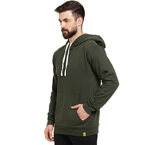 Image of Campus Sutra Men's Cotton Hooded Neck Sweatshirt