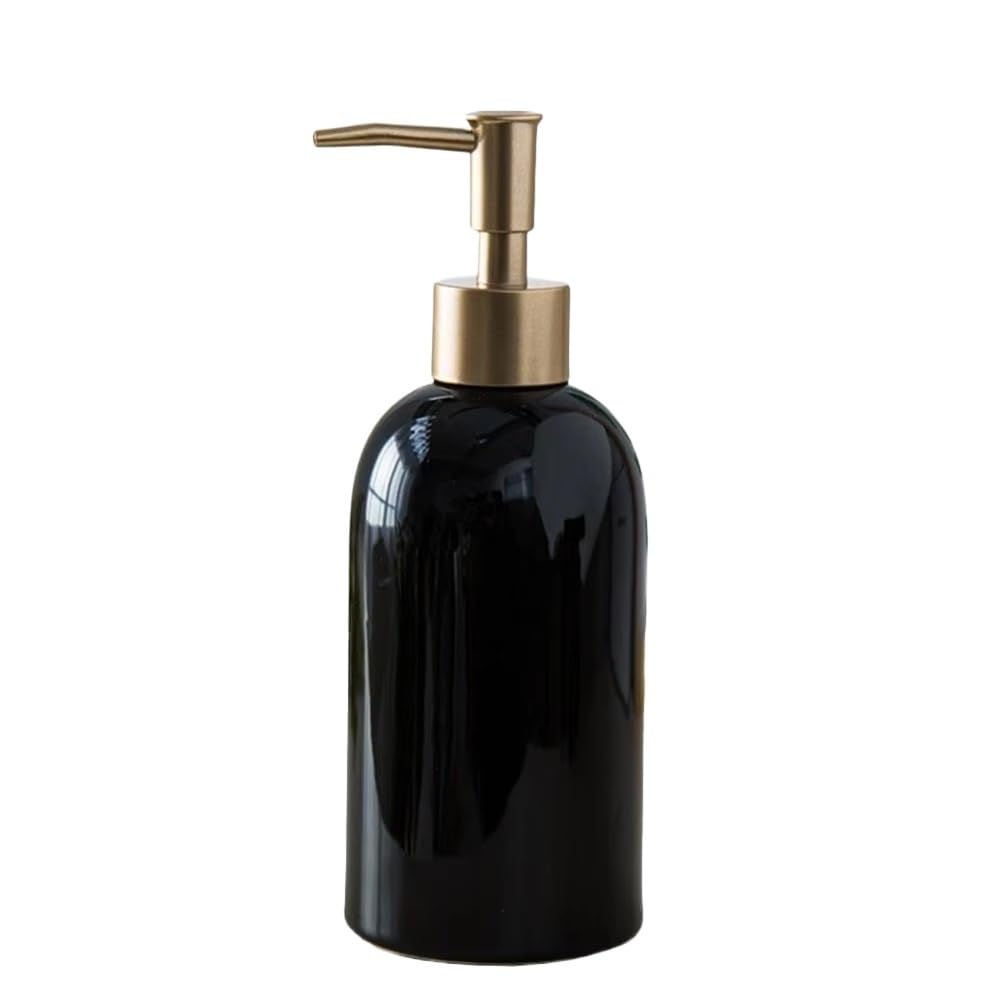 Ceramic Soap Dispenser Empty Ceramic Soap Dispenser Portable Refillable Liquid Pump Bottle Reusable Multi-purpose Hand Sanitizers Container(Black)