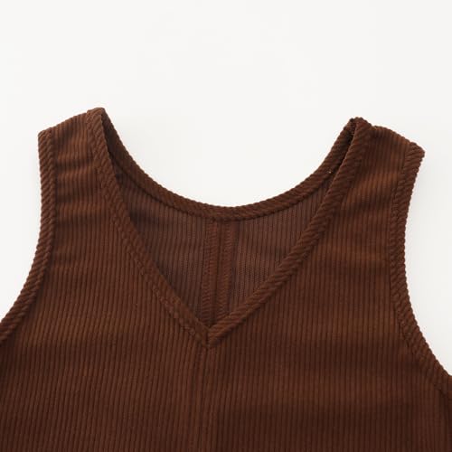 Noomelfish Girl Corduroy Jumper Dress Skirtall Overall Dresses Pinafore with Pockets(5-12 Years)3