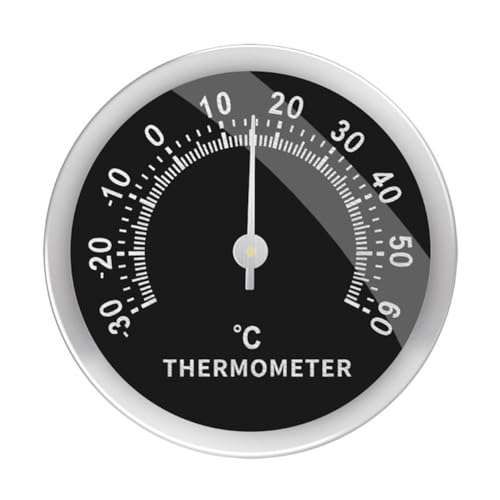 Vibsky Termometro meccanico senza batteria per uso interno ed esterno, termometro analogico da auto da 58 mm con guscio in lega di alluminio per casa, ufficio e veicolo