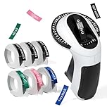 Embossing Label Maker Machine, E975 Embossed Label Makers with 6 Waterproof Tapes 3/8"(9mm), 3D Retro Handheld Label Printer Manual Embosser Labeller for Kitchen, Food, Office DIY Kids School Black