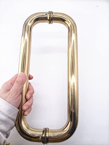 Wanlian Hardware 8Inch Back To Back Tubular Shower Door Pull Handle For Frameless Shower Doors, With Washers (8 Inch Pull Handle) (Gold) #TOP7