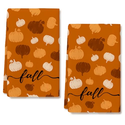 Pumpkin Kitchen Towels - Set of 2