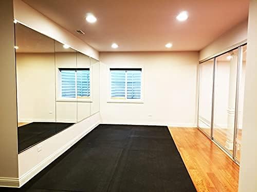 Miniatura 5 de HAA Espejo de gimnasio de actividad montado en la pared con borde plano pulido (48 x 32 pulgadas), 1 juego transparente