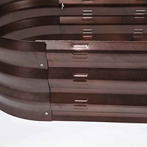 Luxenhome Galvanized Raised Garden Bed, 67" Raised Garden Bed, Brown Metal Planters For Outdoor Plants, Oval Steel Planter Box Kit For Flower And Vegetable, Gardening Pots, Planters & Accessories… #TOP7