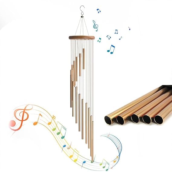 H$HGOLDI 15-Tube Aluminum Chimes for Outdoor & Indoor – Large Metal Wind Bells with Deep Soothing Tones – Feng Shui Garden Decor for Positive Energy – Patio, Yard, Balcony – Multicolor-image-42