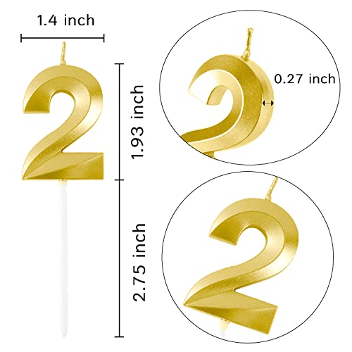 Iblessu 10Pcs Birthday Candles For Cake - Numeral Birthday Candles 0-9 Happy Birthday Cake Topper Decoration For Birthday Wedding Party Cake Birthday Decorations Kids, Adults (Gold) #TOP2