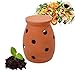 Relaxdays Wurmkomposter zum Eingraben, 5 L, Wurmturm für Küchenabfälle, Deckel, Komposter Garten & Beet, Ton, terrakotta