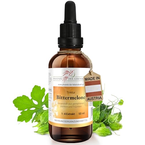 Bittermelone Tinktur 50ml | Momordica charantia Tropfen (1:4 Extrakt) | Top Premium Qualität aus Österreich | Veganes Nahrungsergänzungsmittel ohne Zusatzstoffe | Momordica charantia, Bittergurke