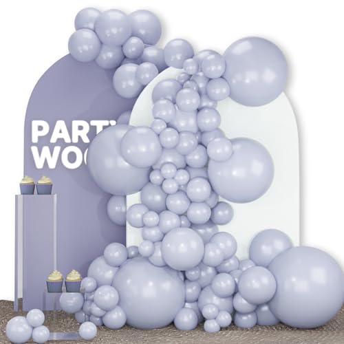 Image of PartyWoo Dusty Blue Balloons 140pcs Different Sizes Pack of 18 12 10 5 Inch Slate Blue Boho Neutral Balloon Arch Kit for Baby Shower Graduation Cat Tornado Birthday Party Decorations Blue-F51