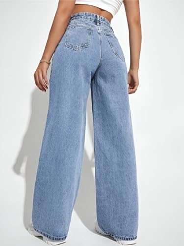 Image of Ben Martin Women High Rise High Waist Stretchable Baggy Oversized Loose Fit Casual Wear Denim Jeans