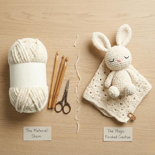 Image of Soft Chenille Yarn 100 gm Soft Velvet Wool Oon for Crochet Knitting DIY Craft Multipurpose Yarn Ball for Blanket Scarf Cushion Making (Purple) (Cream)