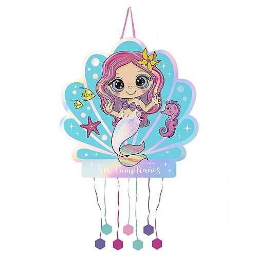 OH YEAH - Piñata de aniversário sereia grande - decoração de festas infantis menino e menina - pinatas grandes para encher com brinquedos e doces - fácil de encher