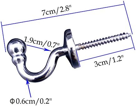 BlueXP 4 Pack Curtain Tieback Hook Ball End Metal U Shaped Curtain Tie Back Hook Chrome Shower Window Wall Mounted Tassel Curtain Tiebacks Hook Drapery Tiebacks for Key Clothe Coat Hanger Hook Silver