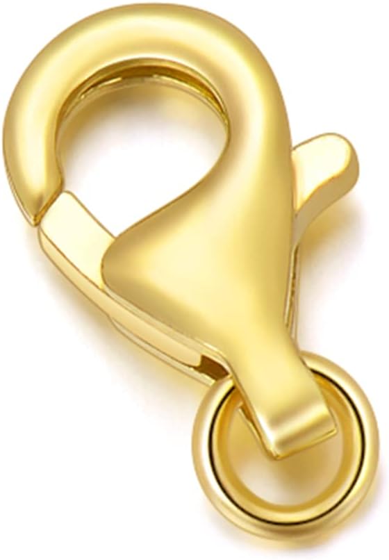 18K Yellow Gold Clasp for DIY Necklace Bracelet Jewelry Making, Lobster Clasp Extender Necklace Clasp Connector Bracelet Extension (Style 2)