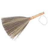 BESPORTBLE Handgefertigter Kleiner Haushaltsbesen aus Geflochtenem Bambus mit Weichen Borsten Kompakter Reinigungsbesen für Staubentfernung und Schonende Oberflächenreinigung