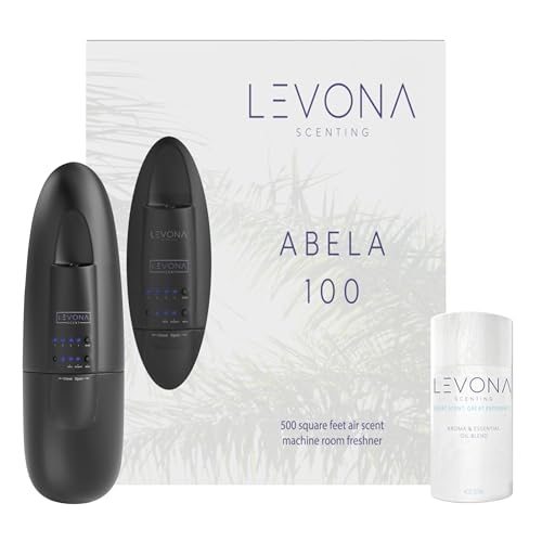 Levona Scent Difusor de aceite esencial, ambientador enchufable para el hogar, suministros para el hogar y hotel, difusor y nebulizador sin agua, 500 pies cuadrados, color negro mate (control de botón
