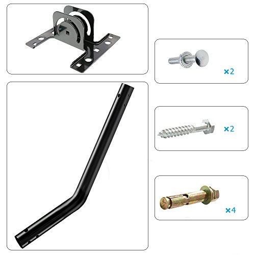Vansky Adjustable Attic Antenna Mount - Outdoor TV Antenna Mounting Pole Universal Mount Brackets - Easy Installation, Solid Structure, Weather Proof (1in Diameter Mount Pipe)
