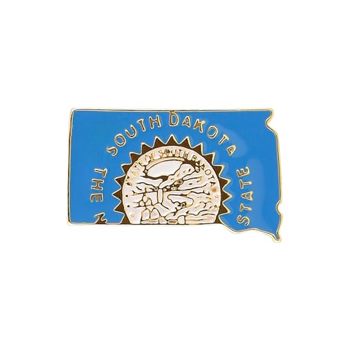 Image of State Shaped Map Lapel Metal Pin Enamel Brooch Keepsake Beautifully Designed for Backpack Hat