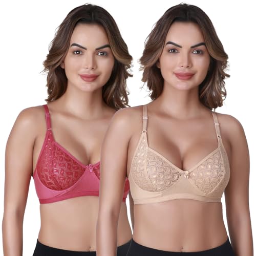 Image of SKDREAMS Naina Net Seamed Non Padded Full Coverage Non-Wired Women Full Coverage Bra