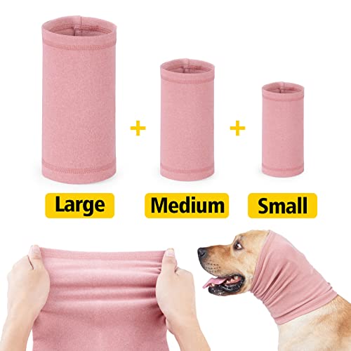 Image of Dog Ear Wrap Hematoma, Quiet Head Cover Anxiety Relief Grooming Bathing for Dog Pail Lilac+Yellow M