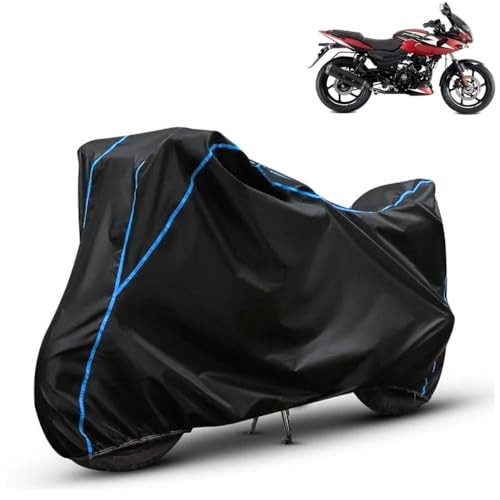 Image of Kerwa Waterproof Bike Cover Compatible with Bajaj Pulsar 220 F | Dust Proof, UV-Resistant, All-Weather Protection Bike Body Cover, Windproof Elastic Bottom