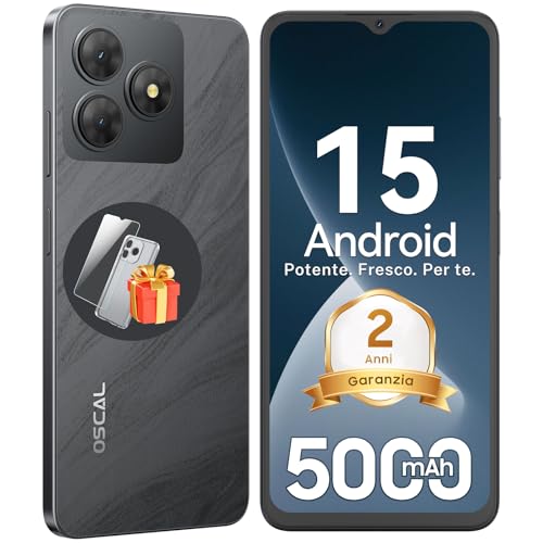 OSCAL 2025 Smartphone Android 15, 12GB +128GB/2TB Telefono Cellulare, 6.52"