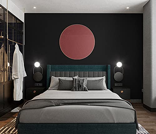 15.7"X393" Black Contact Paper Black Peel And Stick Wallpaper Matte Black Wallpaper Black Removable Wallpaper Waterproof And Self-Adhesive Paper Shelf Liner For Decorating Table Wall And Door Reform #TOP4