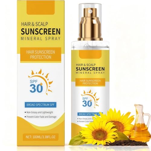 Image of Scalp & Hair Sunscreen Spray, Lightweight Non-Greasy UV Protection, Prevents Color Fade & Dryness, Sun Cream for Hiking, Beach, Running, 100ML