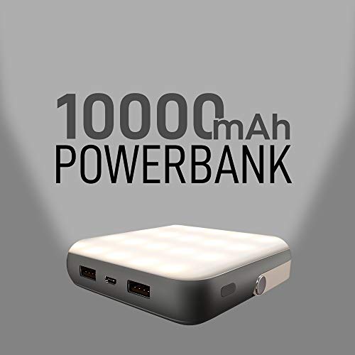 Image of SYSKA Power Bank 10000mah | 6 Months Warranty | PL100J, 3-in-1 Led Light for Camping and Travel, Upto 40 Hours Working Period, Powerbank, Battery Bank, Emergency Light